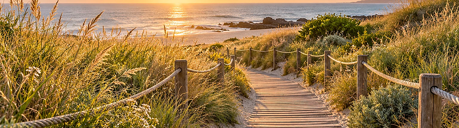 Chemin naturel vers la mer, symbole d un accompagnement par etapes